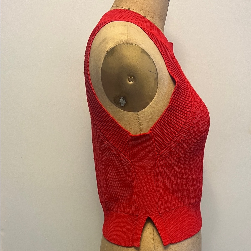 Wilfred Red Sleeveless Knit Top S - Picture 2 of 6